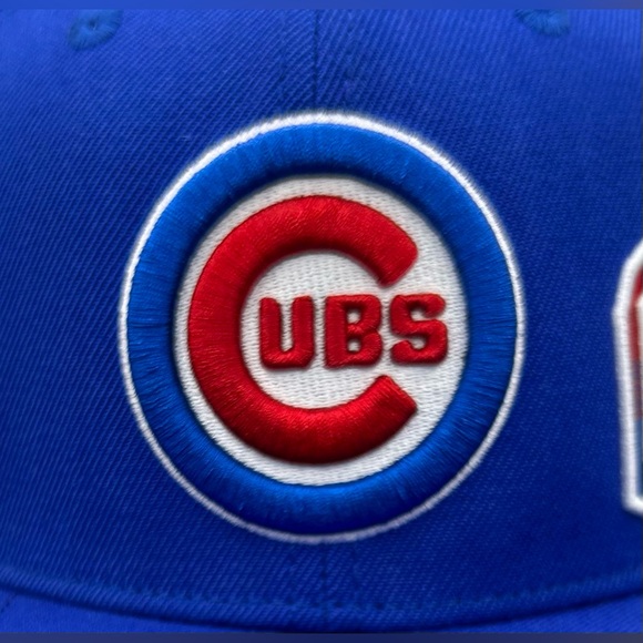 NEW Chicago Cubs PRO STANDARD SnapBack Hat Side Spellout Logo Blue Baseball Cap - Picture 7 of 11
